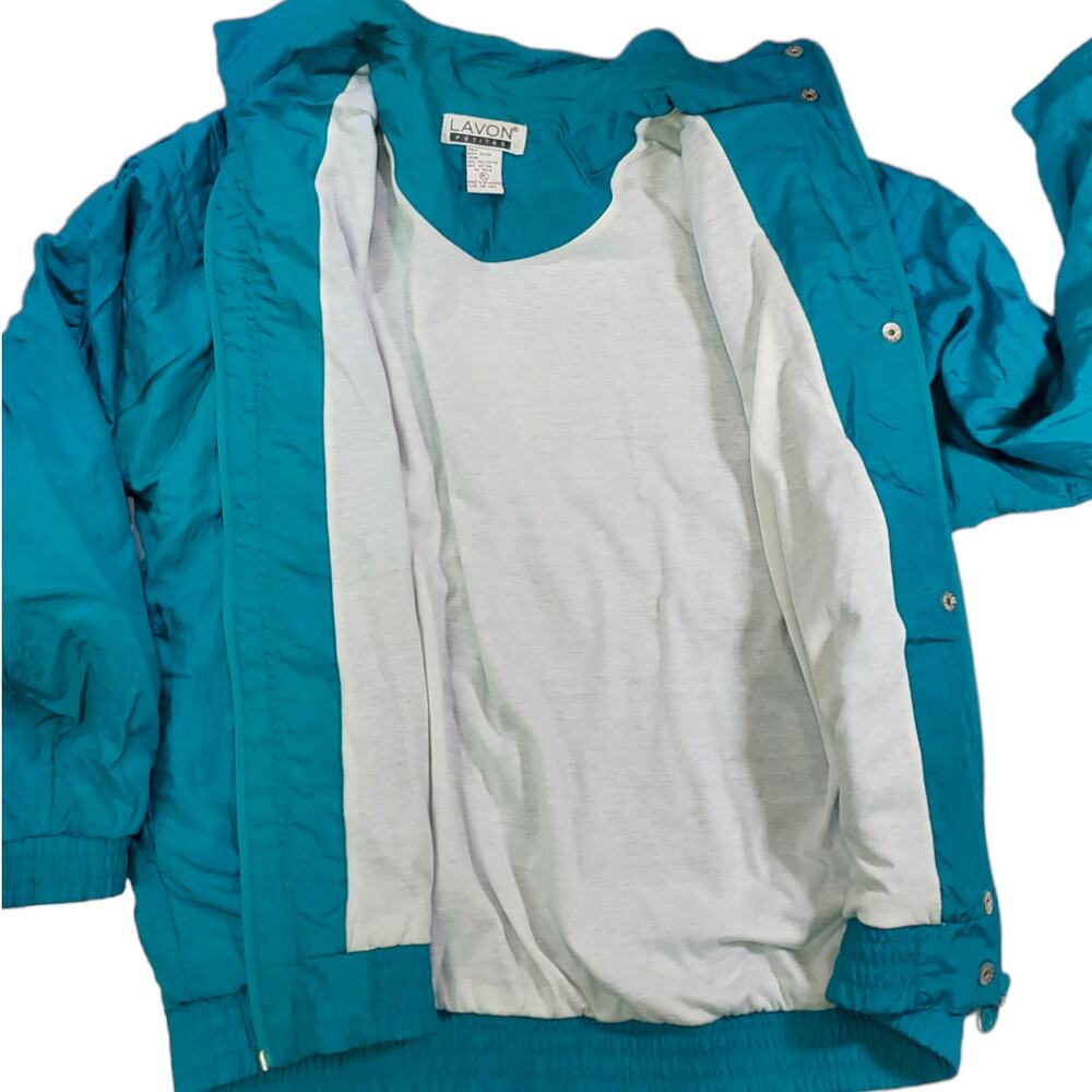 Lavon Petites | Vintage Teal Leisure Jacket | Petite Large - Picture 13 of 13
